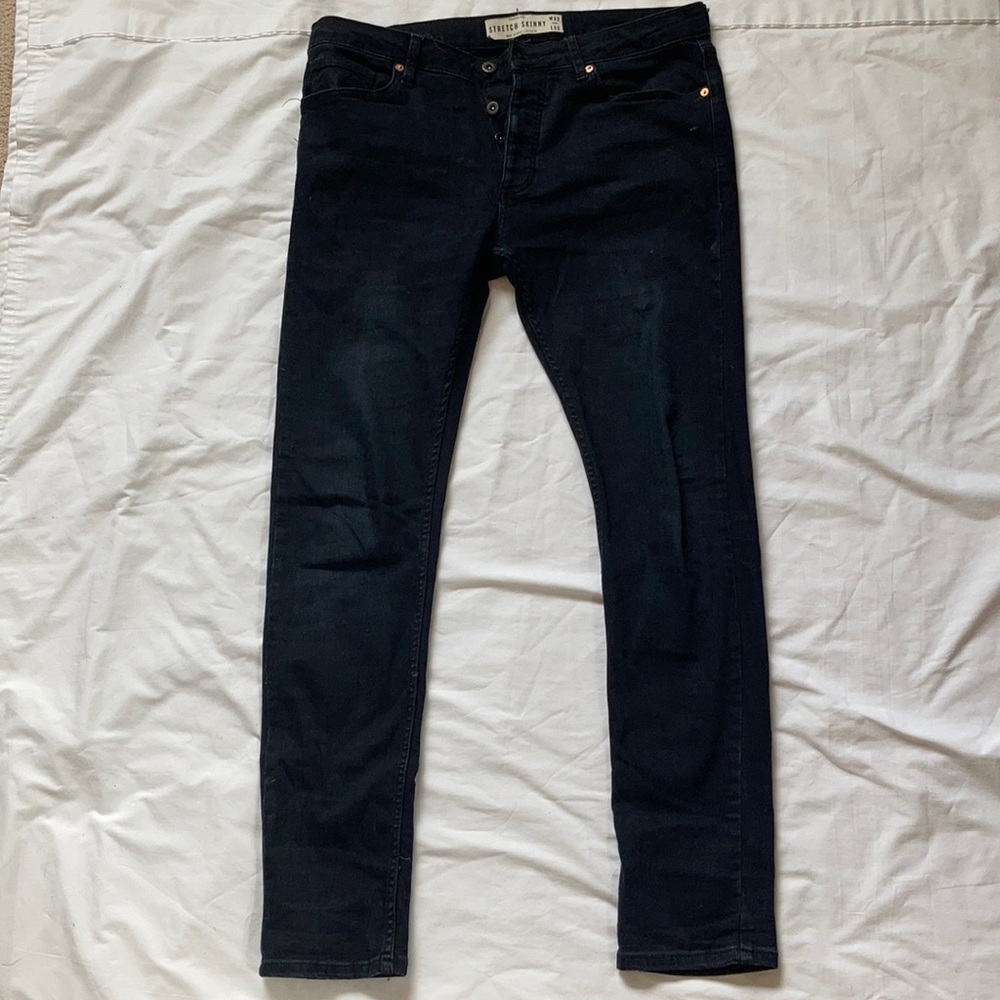 Topman Navy Skinny Jeans